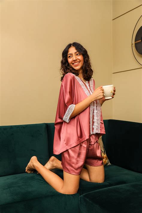 Lace trim Kaftan set with shorts - Private Lives