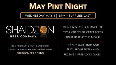 Shaidzon Pint Night, Mews Tavern, Wakefield, 1 May 2024 | AllEvents.in