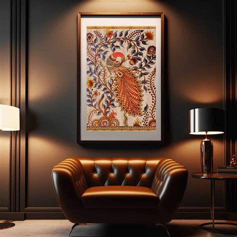 Buy Kalamkari Tree of Life With Peacock Art Original Artwork, Instant ...