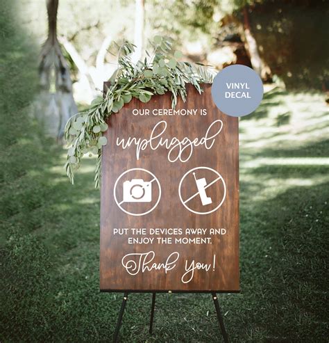 Unplugged ceremony wedding sign decals wedding signs – Artofit