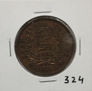 imperialshop 324 - Rare Issue 1839 Half Anna Hanuman Sach Bolo Sach ...