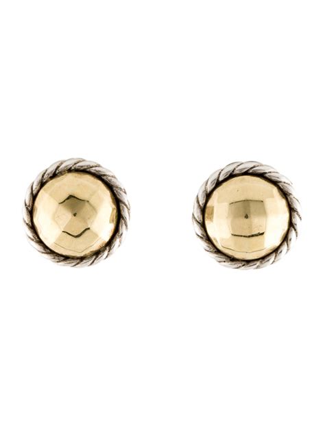 David Yurman Two-Tone Petite Châtelaine Stud Earrings - Sterling Silver ...