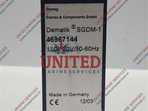 DEMAG DEMATIK SGDM-1 HOIST RELAY UNIT 46967144 | United Marine Services