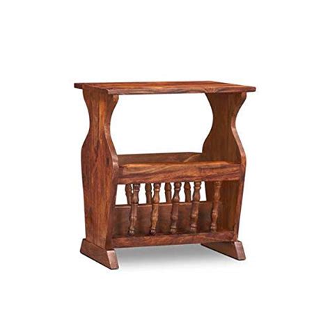 JGS Sheesham Wood Magazine Newspaper Stand Holder Rack for Home and ...