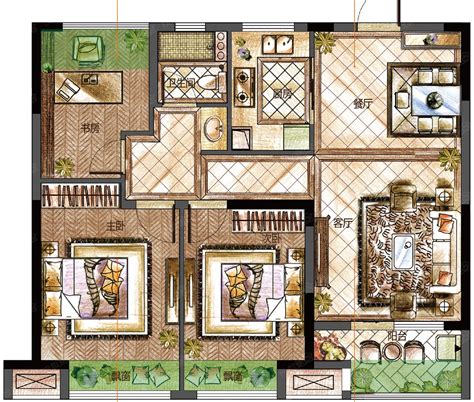 家装CAD图纸[138],现代风格90㎡三室一厅CAD施工图 李闸小区-齐生设计职业学校