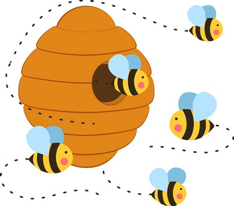 Bee And Beehive Clipart Free