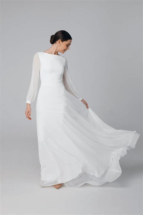 Modest long sleeve wedding dress