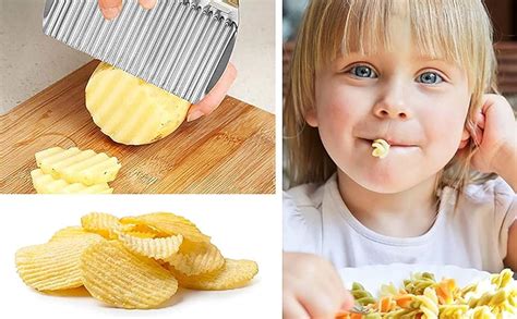 TASKHOUSE Potato Ripple Knife Crinkle Cutter Wavy Chopper French Fry ...
