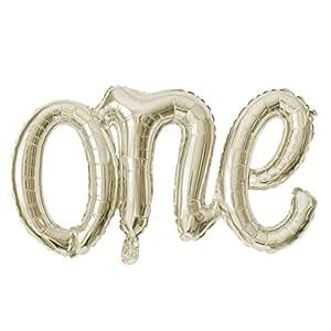 DELIGHTBOX Giant Alphabet Letters Foil Balloons 42 inch White Gold one ...