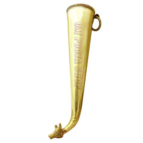 Buy Om Pooja Shop Brass Gaumukhi Shringi Abhishek Pot (Yellow_5.5 X 25. ...