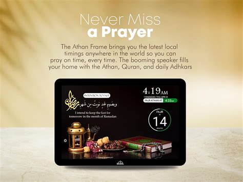 Buy Masjidal 10 Digital Azan Clock with WiFi, Dynamic Touch Screen ...