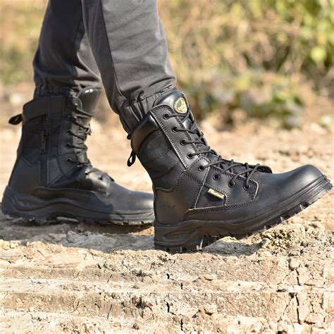 Buy SAFEYEAR S3 Military Mens Work Boots,Black Heavy Duty Combat Army ...