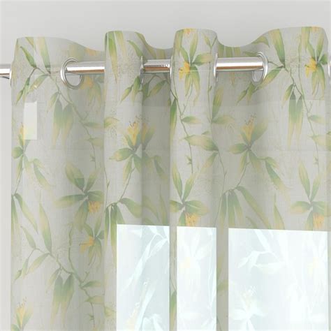 Buy Lavish Botanical Print Sheer Door Curtain Pair - 110 x 270 cm from ...