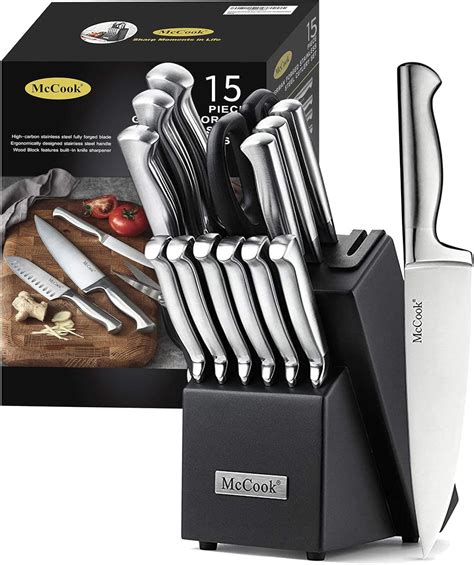 Amazon.com: McCook® Knife Sets, German Stainless Steel Knife Block Sets ...