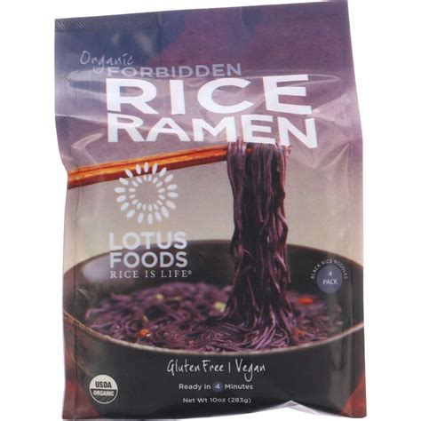 Lotus Foods Ramen - Organic - Forbidden Rice - 4 Ramen Cakes - 10 Oz ...