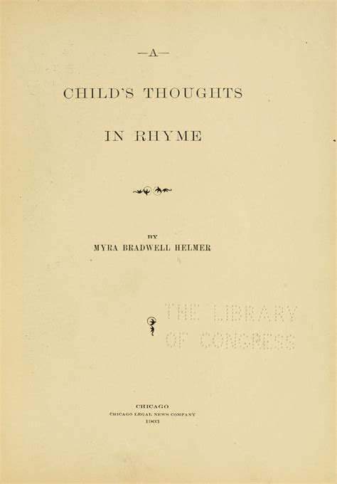 A child's thoughts in rhyme, | Library of Congress
