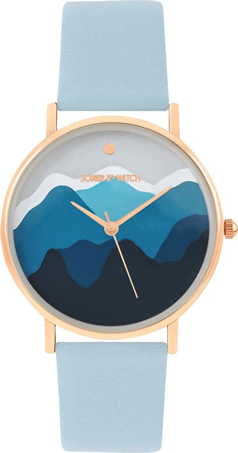 Joker & Witch Women Analogue Blue 36mm Printed Dial 18mm Faux Leather ...