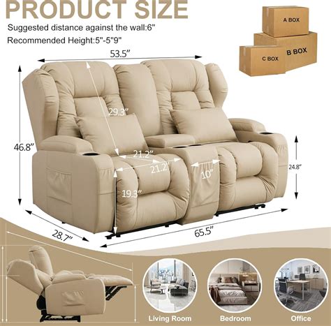 SAMERY 65.5 RV Loveseat Recliner Double Recliner RV India | Ubuy