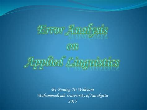 Image result for Error Analysis Language