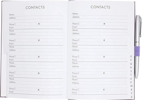 Telephone Address Book A-Z Index Hard Back Cover & Pen A5 Address Book ...
