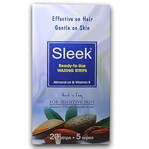 Sleek Waxing Strips for Sensitive Skin ALMOND OIL & VITAMIN E (20 ...