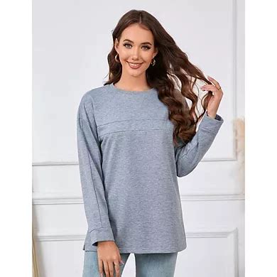 Nursing Sweatshirt Invisible Comfort Friendly Zipper Long Sleeve ...
