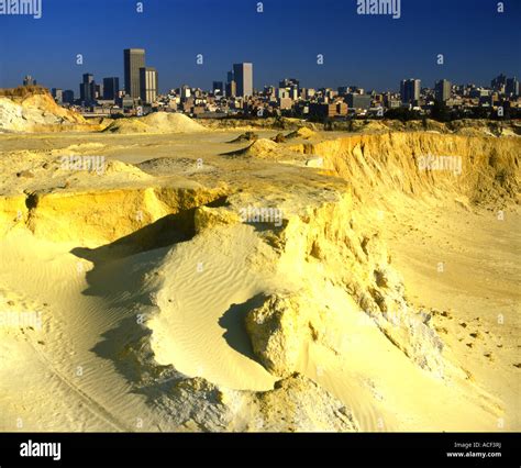Johannesburg, the city of Gold, viewed from an old gold mine dump Johannesburg, Gauteng; South ...