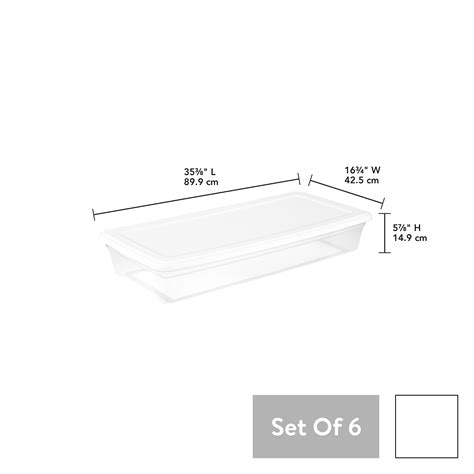Buy Sterilite 41 Qt Storage Box Clear Base White Lid Set of 6 Online at ...