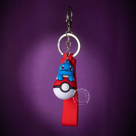 SQUIRTLE ON POKEBALL KEYCHAIN – The World Of Nerds
