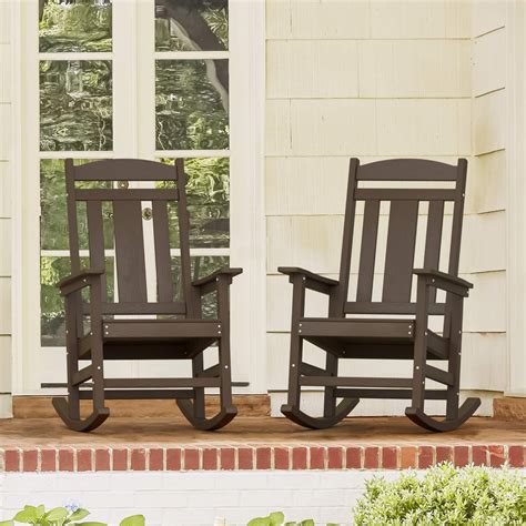 LUE BONA Porch Poly Rocking Chair, Outdoor Plastic Rocker Chairs ...