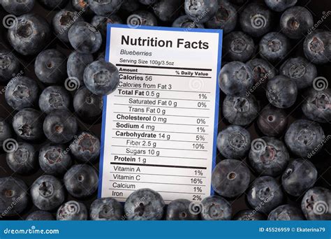 Nutrition Facts of Blueberries Stock Image - Image of organic, healthy ...