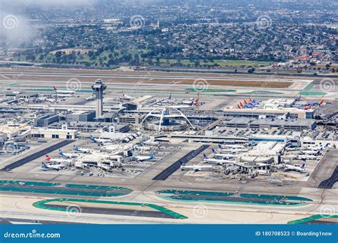 Los Angeles International Airport Terminals LAX Aerial Photo Editorial ...