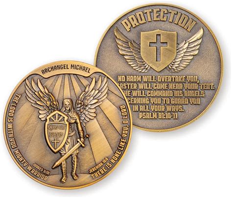 Buy Archangel Saint Michael, Bulk Pack of 10 Protection Challenge Coins ...