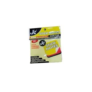 JC Stick Notes - Notepads & Memo Books 100 Sheet per Set (43m/y43) - 2 ...