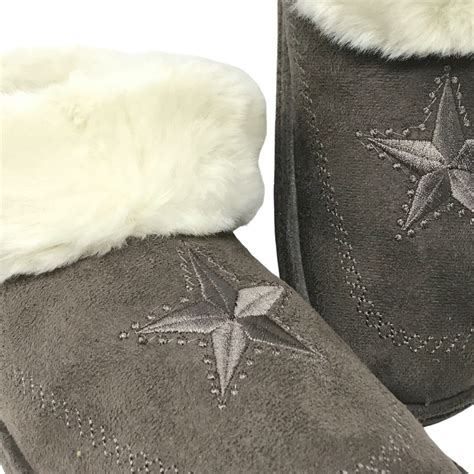 Womens Slipper Boots Hard Sole Fur Lined Warm Ladies Winter Indoor ...
