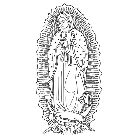 Mexican Virgin Mary Outline