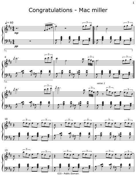 Congratulations - Mac miller - Sheet music for Piano