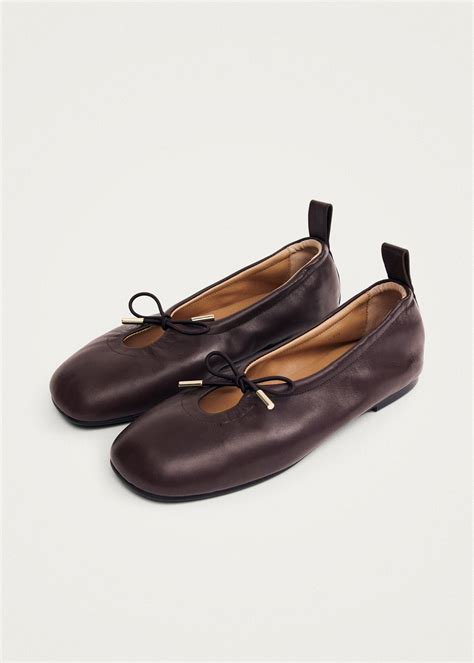 Rosalind Brown Leather Ballet Flats | ALOHAS