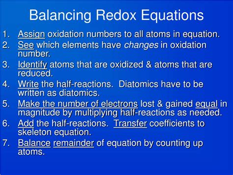 PPT - Balancing Redox Equations PowerPoint Presentation, free download - ID:3222474