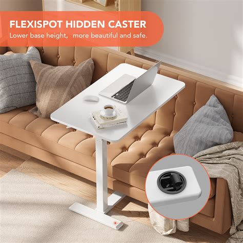 Buy FLEXISPOT Adjustable Overbed Bedside Table with Wheels Laptop Table ...