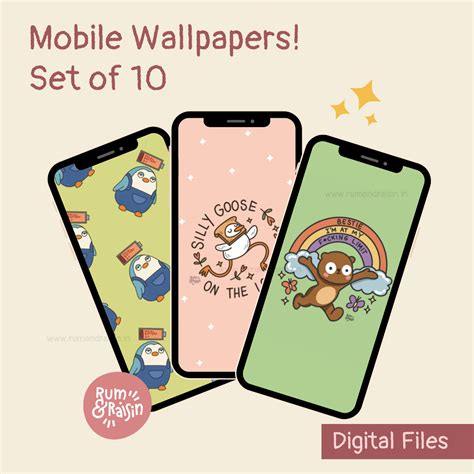 Mobile Wallpapers: Set of 10 – Rum and Raisin Studio