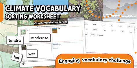 Grade 6 Geography - Climate Vocabulary - Sorting Worksheet