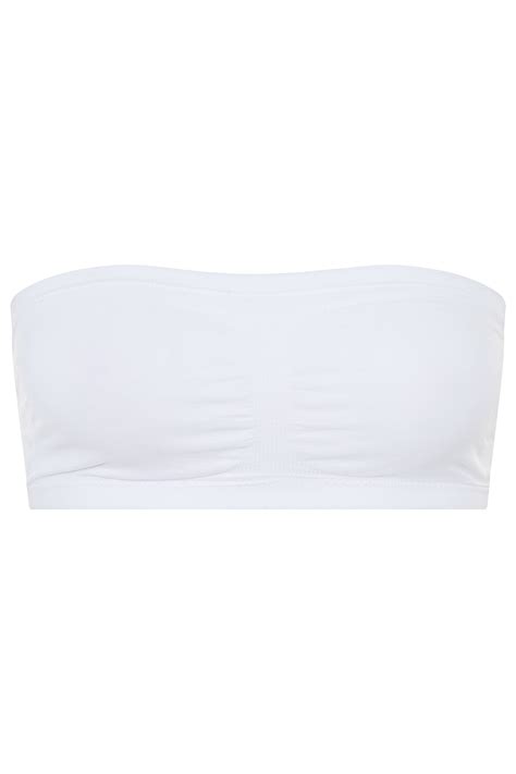 YOURS Plus Size White Seamless Padded Non-Wired Bandeau Bra | Yours ...