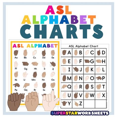 ASL Alphabet Chart - Superstar Worksheets