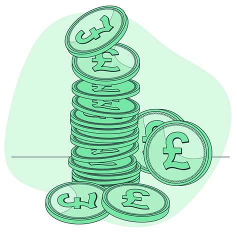 British pound coins concept illustration | Premium Vector