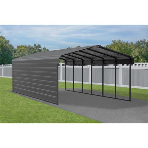 Arrow Steel Carport with 1 Side Wall Kit, 12X29X07 - Walmart.com