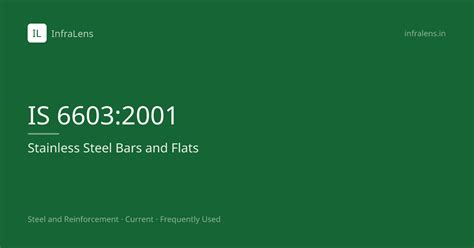 IS 6603:2001 PDF · Stainless Steel Bars and Flats