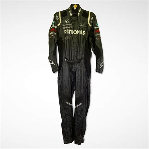 Mercedes F1 Worn Pit Crew Suit Signed by Lewis Hamilton & George ...