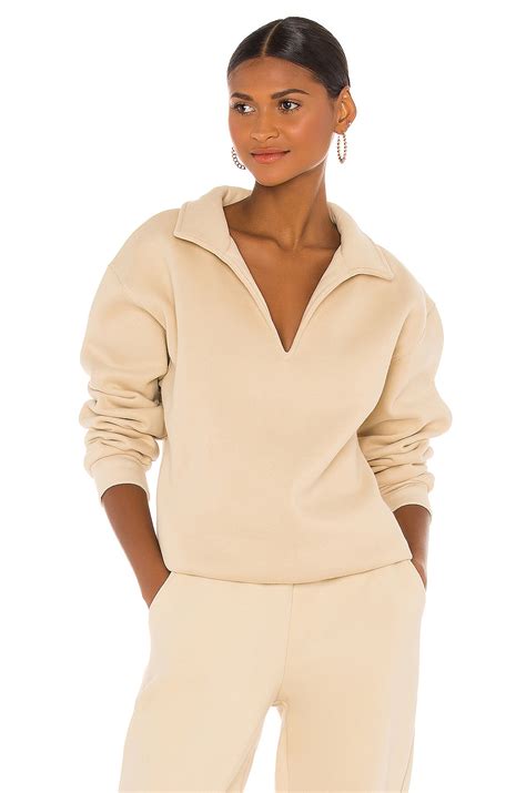 Atoir x Rozalia Collared Sweatshirt in Oatmeal | REVOLVE