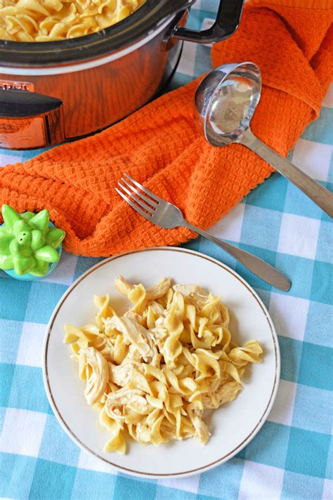 Slow Cooker Chicken & Noodles - Who Needs A Cape?